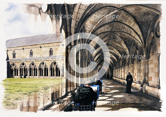 Battle Abbey, 13th century, (c1990-2010) Artist: Peter Urmston.