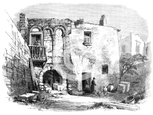 The new overland route to India: the house of Virgil, Brindisi, 1869. Creator: Unknown.