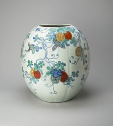 Melon-Shaped Jar with Butterflies, Gourds..., Qing dynasty, Yongzheng or early Qianlong period, 18th Creator: Unknown.