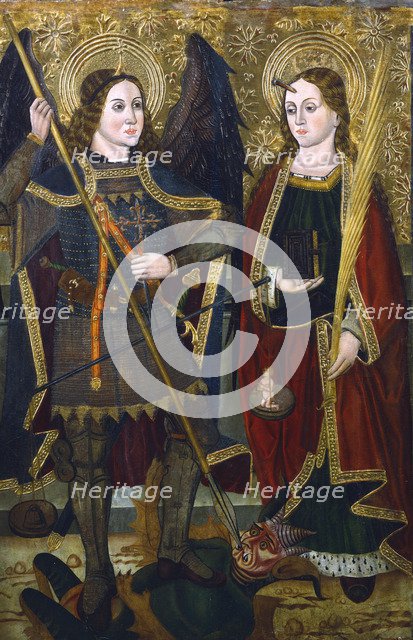 'St Michael and Engracia', c1489-c1513. Artist: Juan de la Abadia the Younger