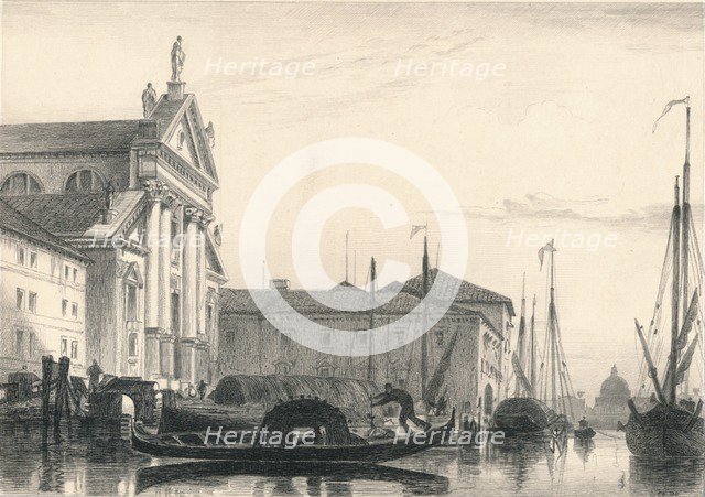 'San Giorgio Maggiore. Moonlight', 19th century.  Artist: Charles George Lewis.