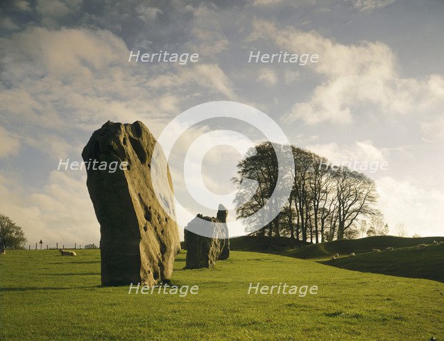 Sunrise over the stones, Avebury Stone Circle, Wiltshire, 1990. Artist: Unknown