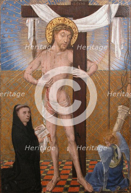 Man of Sorrows with Kneeling Donor, fourth quarter 15th century with modern additons. Creator: Unknown.