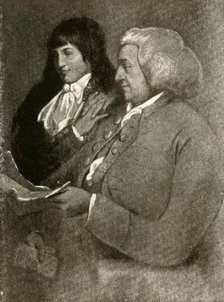 'Portrait of Samuel Shoemaker, in bobwig, and his son', 1789, (1937). Creator: Unknown.