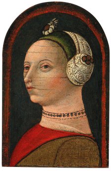 Portrait of Bianca Maria Visconti Sforza (1425-1468), Mid of the 15th cen.. Creator: La bottega degli Zavattari (Mid of the 15th century).