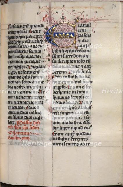 Gospel Book with Evangelist Portraits: Decorated Initial, c. 1480. Creator: Hausbuch Master (German).