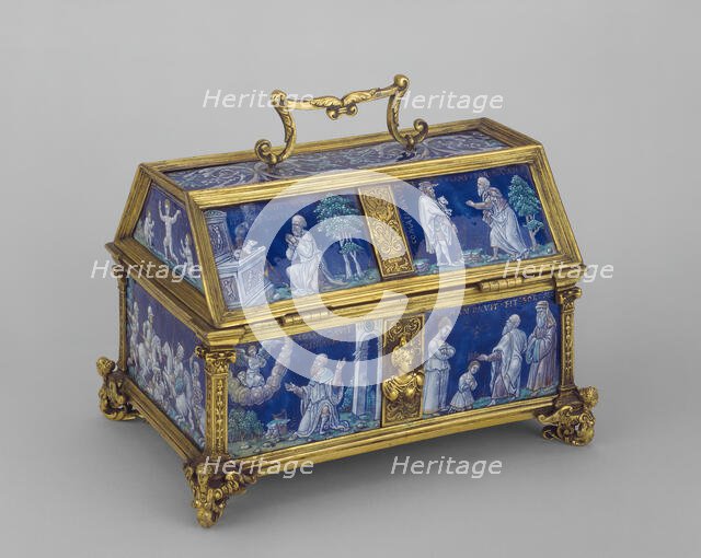 Casket with Scenes of David and Solomon, Limoges, c. 1550. Creator: workshop of Pierre Reymond.