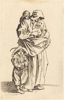 Mother and Three Children, c. 1622. Creator: Jacques Callot.
