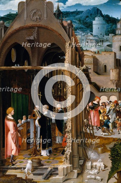 A Sermon on Charity (possibly the Conversion of Saint Anthony). Creator: Netherlandish (Antwerp Mannerist) Painter (ca. 1520-25).