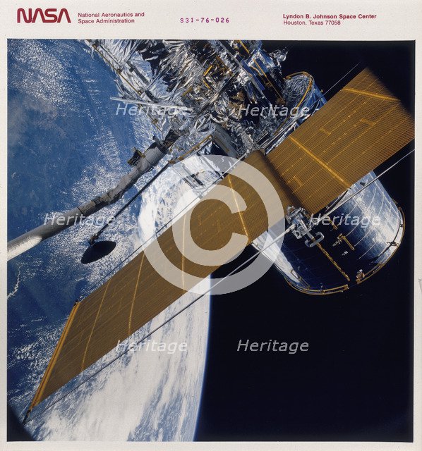 Deployment of the Hubble Space Telescope, 1990. Artist: Unknown