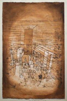 Room Perspective with Dark Door, 1921. Creator: Klee, Paul (1879-1940).