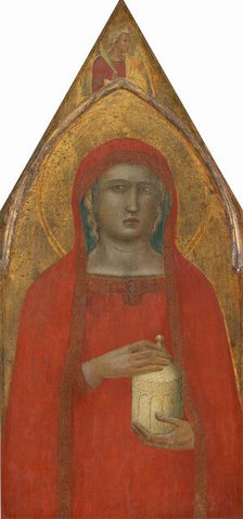 Saint Mary Magdalene, with an Angel [left panel], probably 1340. Creator: Pietro Lorenzetti.