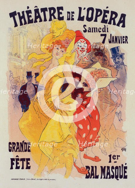 Affiche pour les "Bals de l'Opéra en 1899", c1899. Creator: Jules Cheret.