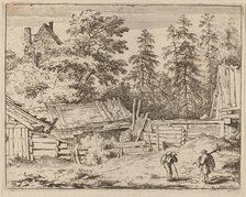 Three Cottages, probably c. 1645/1656. Creator: Allart van Everdingen.