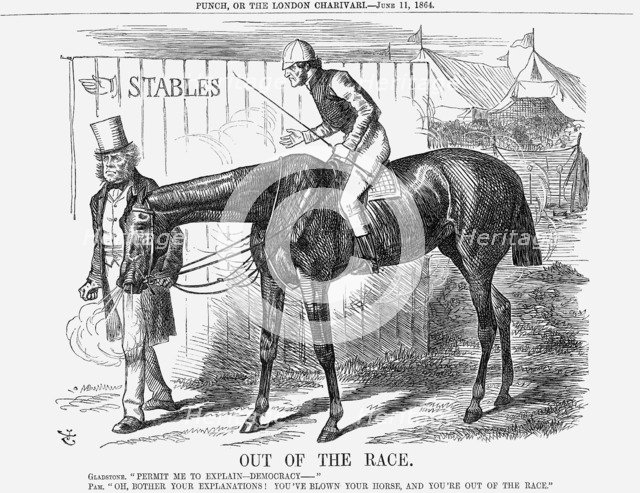 'Out of The Race', 1864. Artist: John Tenniel