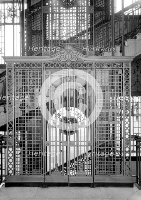 Lift doors of the Queen's Hotel, Birmingham, West Midlands, 1966. Artist: Unknown
