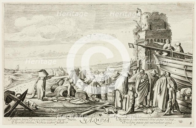 Water, plate three from The Four Elements, 1622. Creator: Jan van de Velde II.