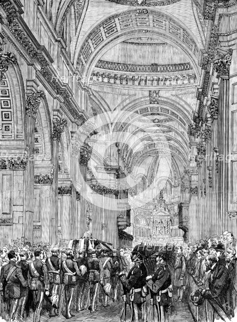 Funeral of Lord Napier of Magdala: the procession in the nave of St. Paul’s Cathedral, 1890. Creator: Unknown.