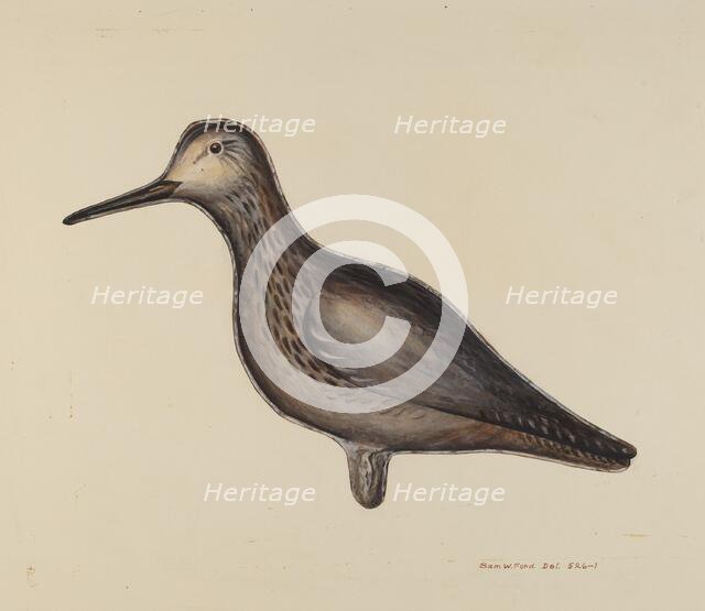 Greater Yellow Leg Decoy, c. 1939. Creator: Samuel W. Ford.