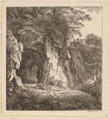 Two Shepherds in a Rocky Landscape, 1764. Creator: Salomon Gessner.