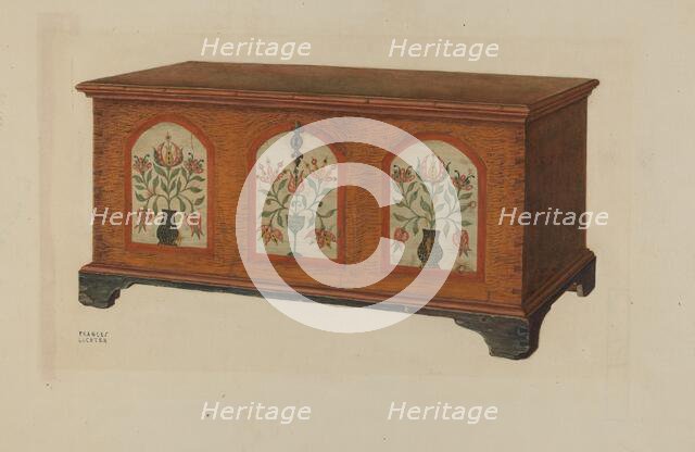Pa. German Chest, c. 1938. Creator: Frances Lichten.