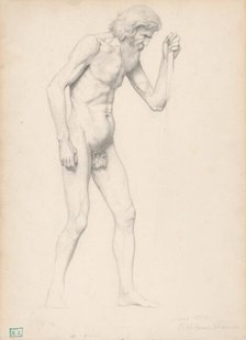 Study of an old man's nude, 1885-1890. Creator: Frantisek Klimkovic.