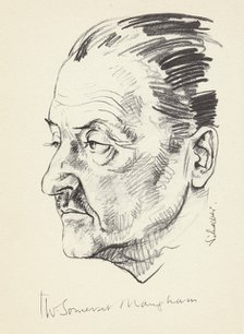 W Somerset Maugham, British author, (c1930s?) Artist: Unknown