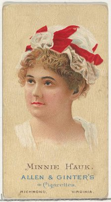 Minnie Hauk, from World's Beauties, Series 2 (N27) for Allen & Ginter Cigarettes, 1888., 1888. Creator: Allen & Ginter.