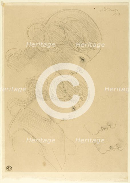 Sketches of Woman's Profile, 1863. Creator: Frederic William Burton.