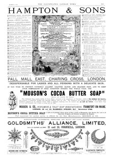 Page of advertisements, 1890. Creator: Unknown.