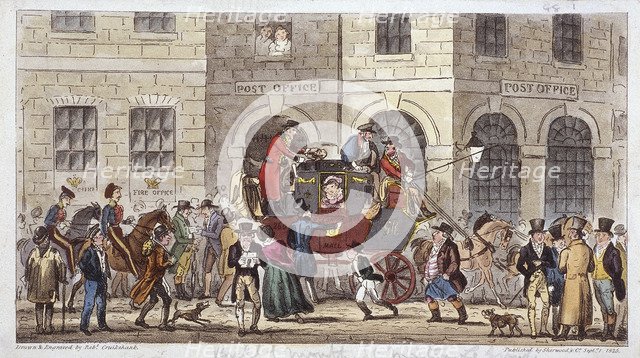 Bull and Mouth Street, City of London, 1825. Artist: Isaac Robert Cruikshank