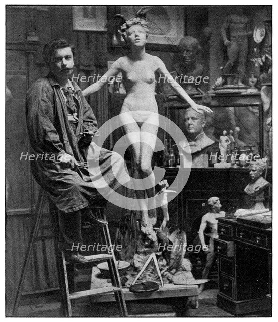 'In Mr Lucchesi's Studio', London, 1899. Artist: Unknown