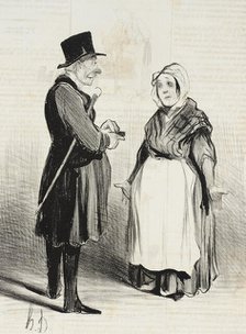 Le Médecin et la garde malade, 1840. Creator: Honore Daumier.