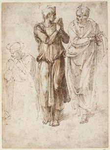Three draped figures, with hands joined, 1496-1503. Creator: Buonarroti, Michelangelo (1475-1564).