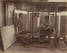 Weaving Sillk, 1870s-1890s. Creator: Kusakabe Kimbei.