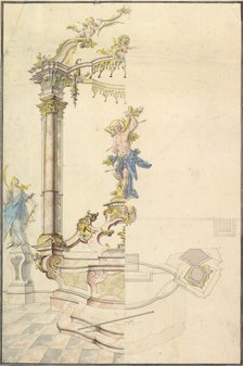Design for an Altarpiece with a Figure of St. Sebastian, 1741. Creator: Joseph Anton Feuchtmayer.