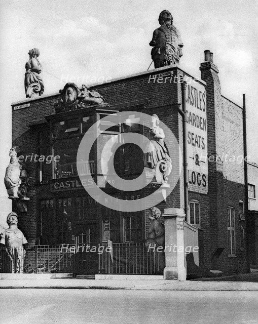 Figureheads of old fighting ships, Grosvenor Road, London, 1926-1927.Artist: Whiffin