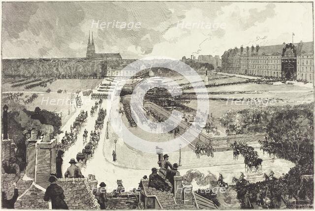 Les Honneurs militaires rendus à la Depouille mortelle de L'Amiral Courbet, 1885. Creator: Auguste Lepere.