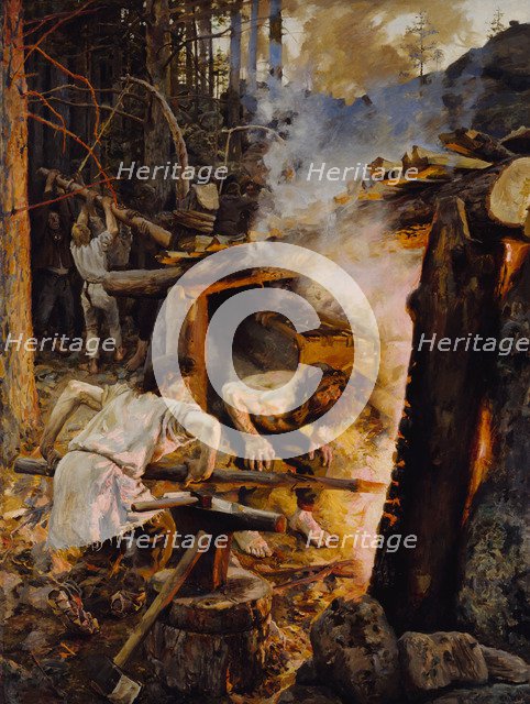 The Forging of the Sampo, 1893. Artist: Gallen-Kallela, Akseli (1865-1931)