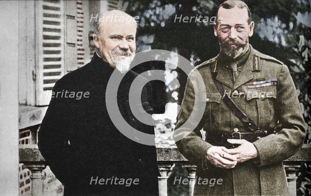'His Majesty with President Poincare at The British General Headquarters in France', c1916, (1935). Creator: Unknown.