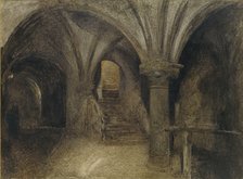 Mont St Michel; Le crypte de l'Aquilon, c1876. Artist: Alfred William Hunt.