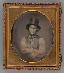 Untitled (Portrait of a Man with Top Hat), 1854. Creator: Unknown.