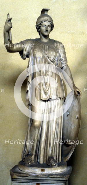 Statue of Minerva, Ancient Roman goddess of wisdom, and patroness of the arts. Artist: Unknown