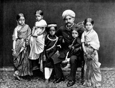 The late Maharajah of Mysore, G.C.S.I., and his family, 1895. Creator: George Meisenbach.