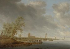 River Landscape with a View of Naarden, 1642. Creator: Salomon Ruysdael.
