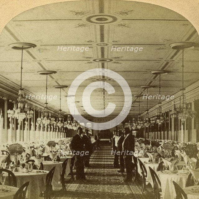 Dining room, Grand Union Hotel, Saratoga, New York, USA.Artist: BW Kilburn