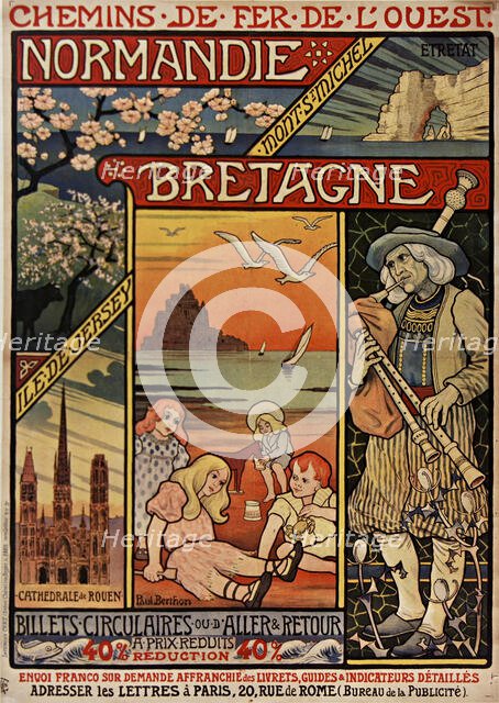 Chemins de fer de l'Ouest. Normandie, Bretagne , 1900. Creator: Berthon, Paul (1872-1909).