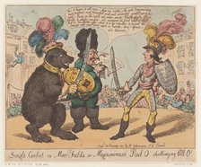 Single Combat in Moor-Fields or Magnamimous Paul O' challenging All O', Januar..., January 30, 1801. Creator: Thomas Rowlandson.