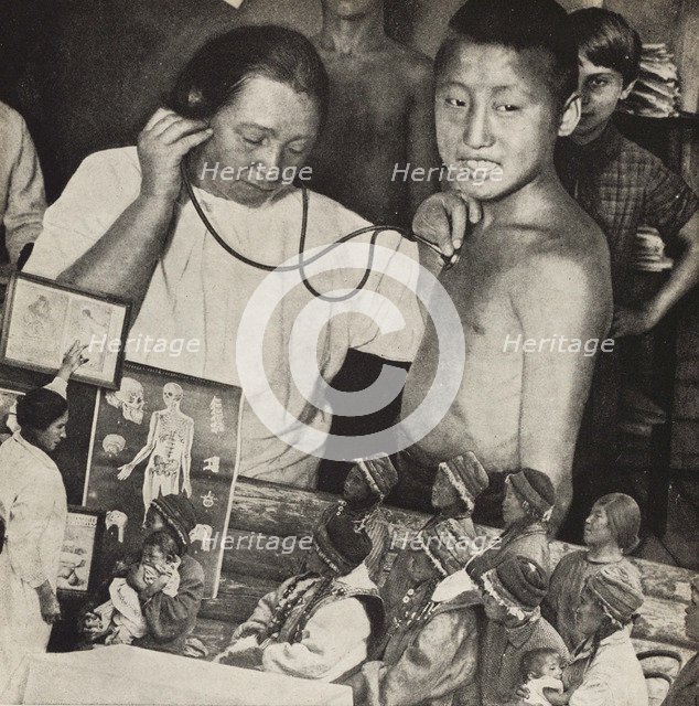 Medicine in the USSR. Illustration from USSR Builds Socialism, 1933. Creator: Lissitzky, El (1890-1941).