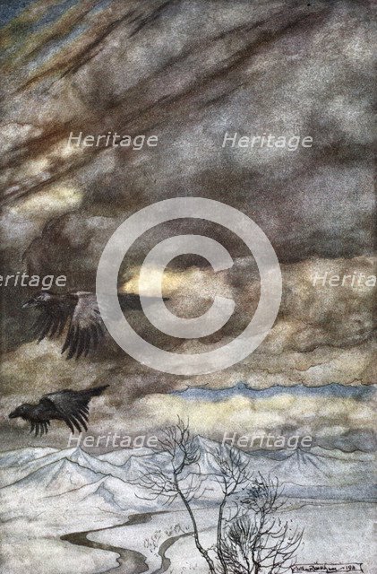'The ravens of Wotan', 1924.  Artist: Arthur Rackham